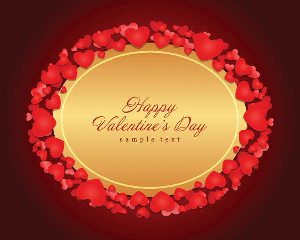 free vector Romantic love cards and background vector